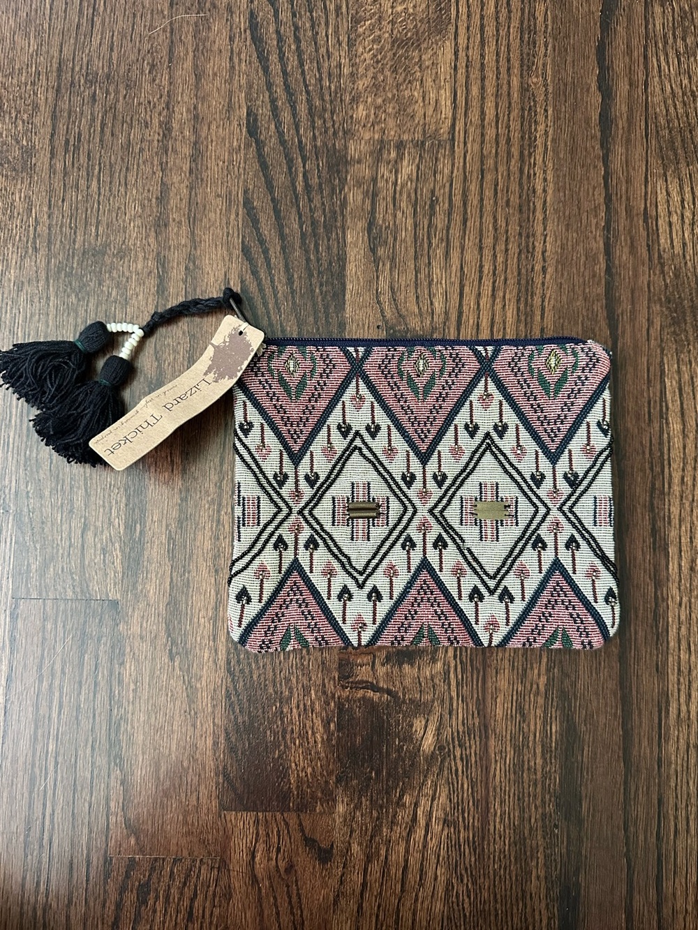 Patterned Zip Clutch